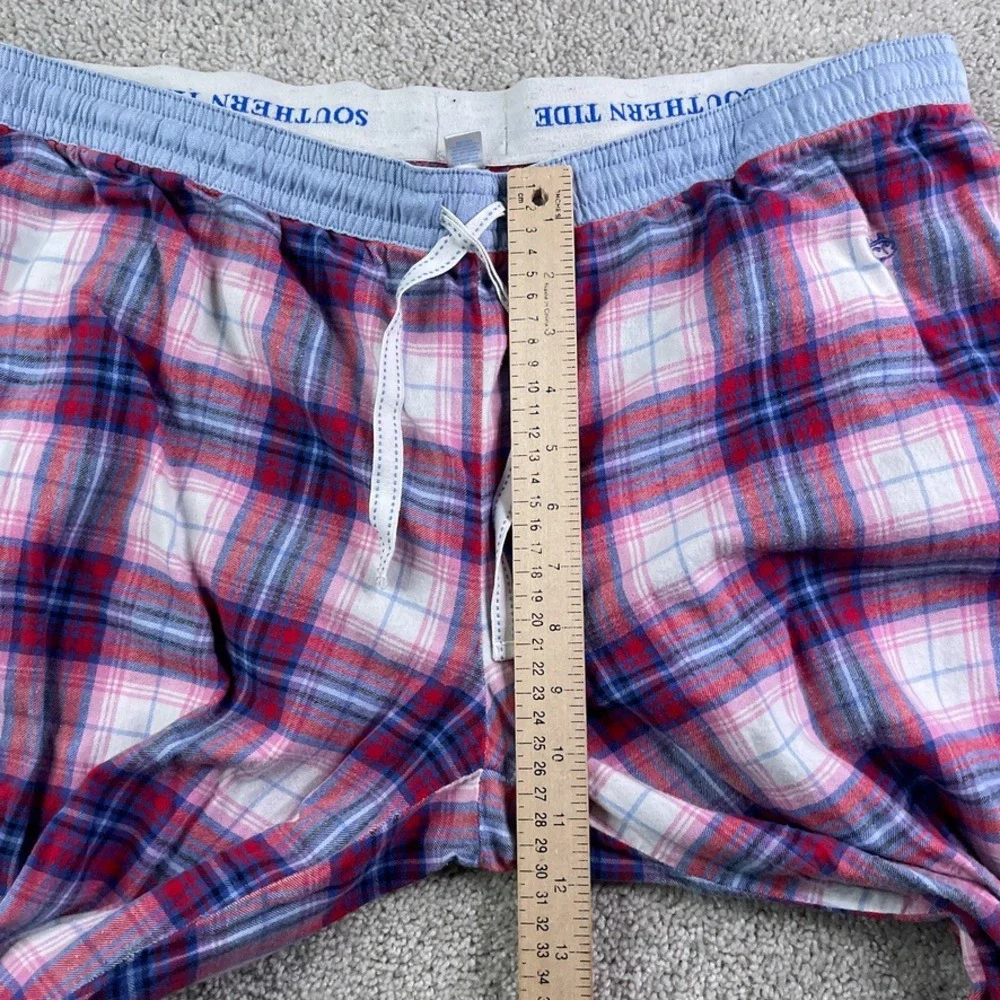 Southern Tide Pajama Pants Men XL Red Blue Plaid Flannel Lounge Sleep PJ